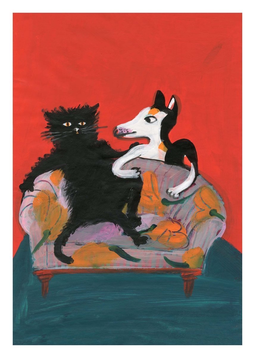 Familieportræt plakat af Thomas Winding – varm og humoristisk børneplakat fra Mester min Mester.