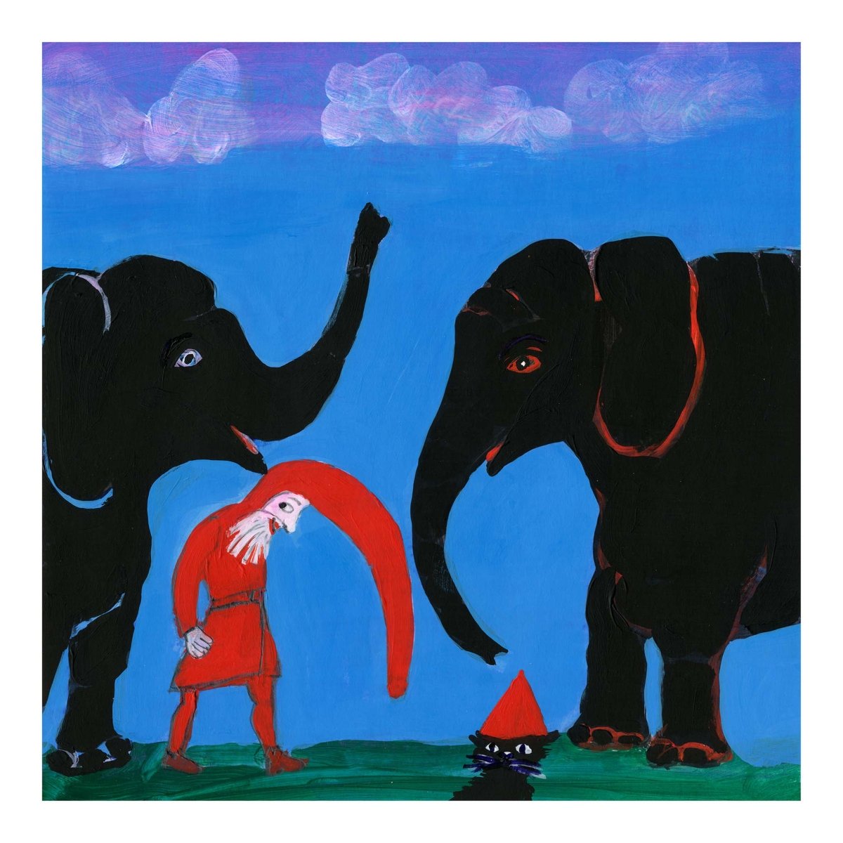 Snik snak snabel plakat af Thomas Winding – farverig elefantplakat fra Hvor er elefanterne?, børneplakat til værelset.