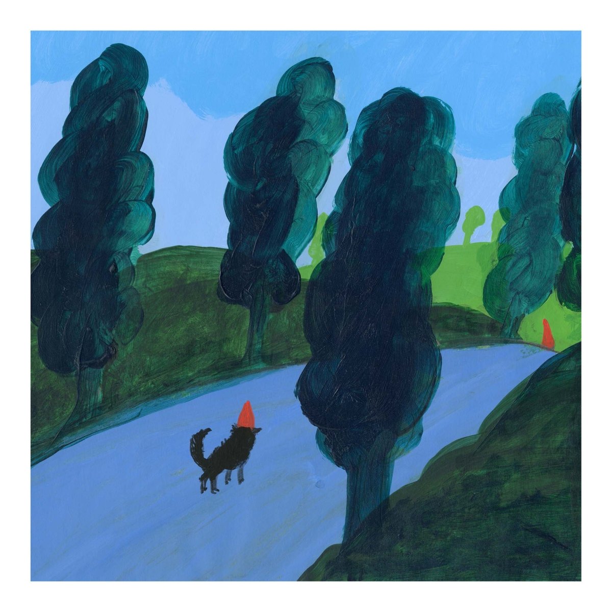 Farverig Pimme og nissen på eventyr plakat af Thomas Winding – børneplakat perfekt til værelse og gave.