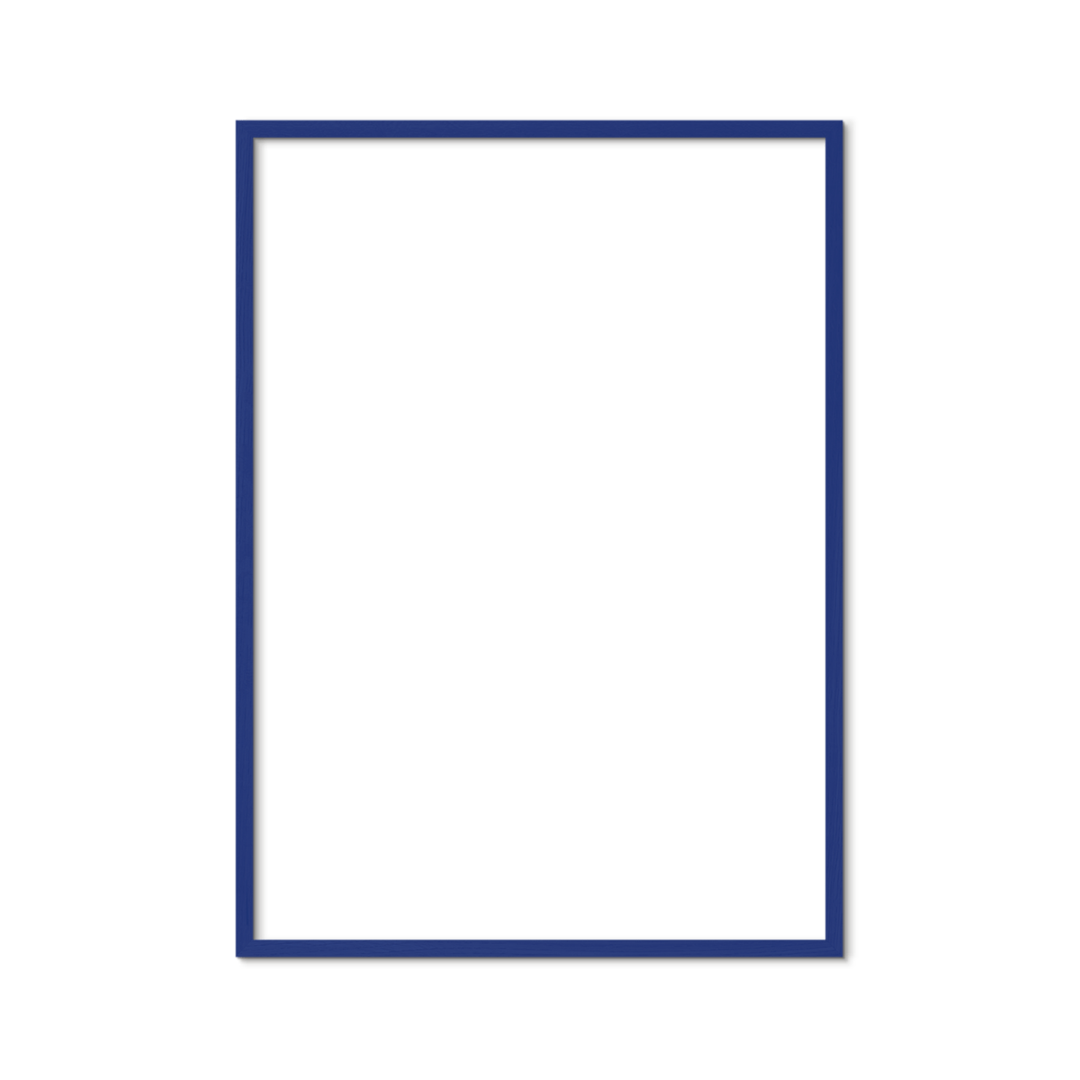 Minimalistisk blå træramme – perfekt ramme til plakater af Thomas Winding, slank profil og unik finish.