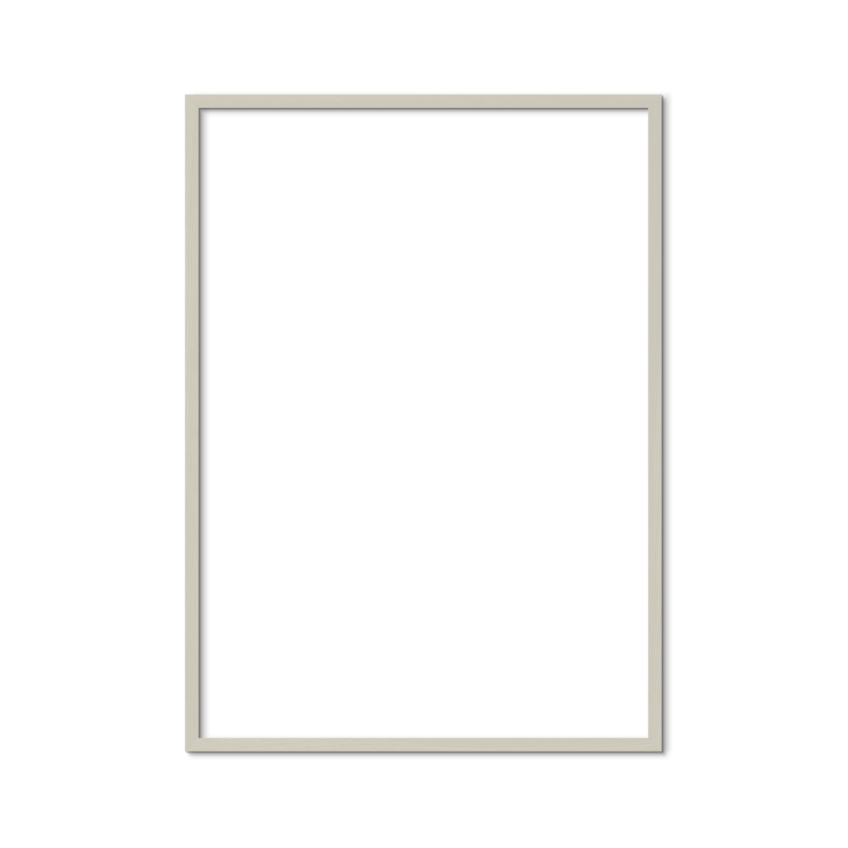 Minimalistisk cashmere træramme – perfekt ramme til plakater af Thomas Winding, lys finish og slank profil.