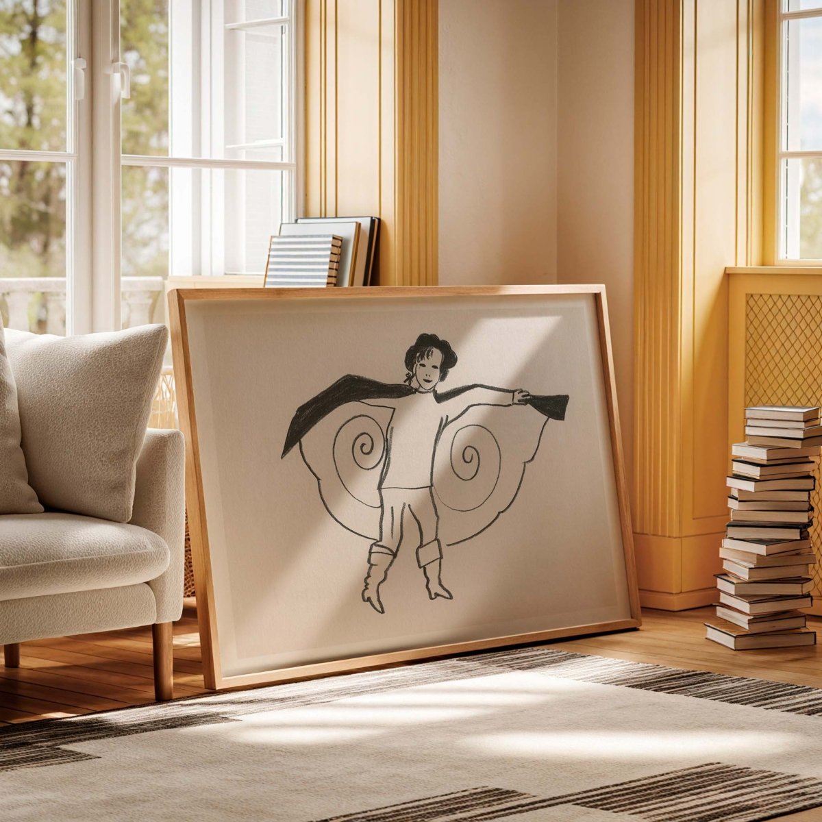 Super Carla plakat indrammet på væg i lyst børneværelse – nordisk indretning med hyggelig atmosfære.