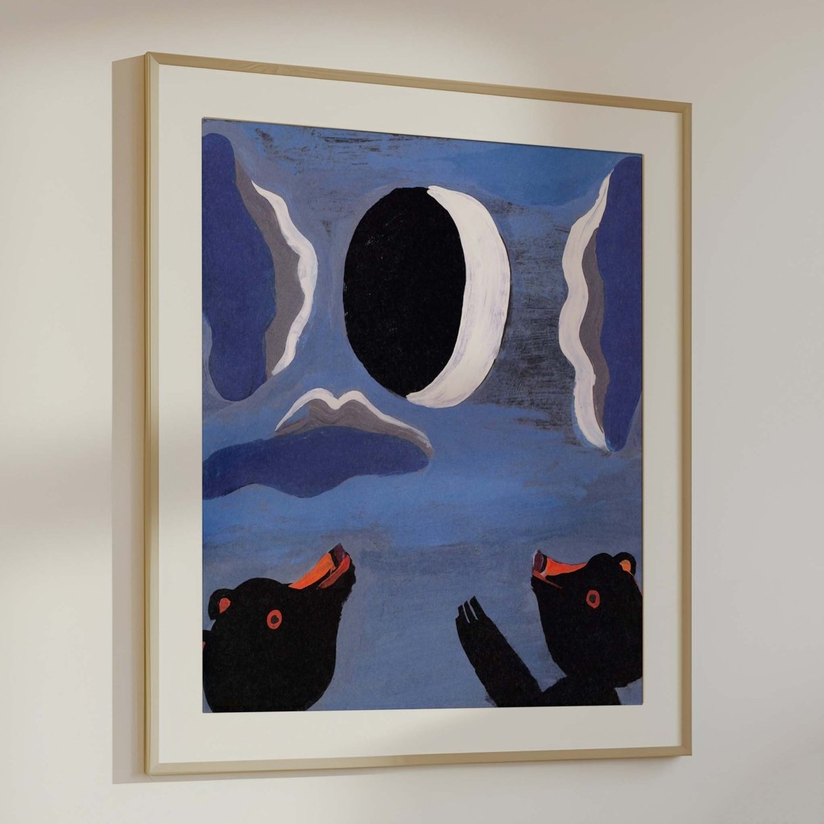 Illustration af Thomas Winding – Se! Nu kommer Månen som eventyrlig plakat i hjemmet